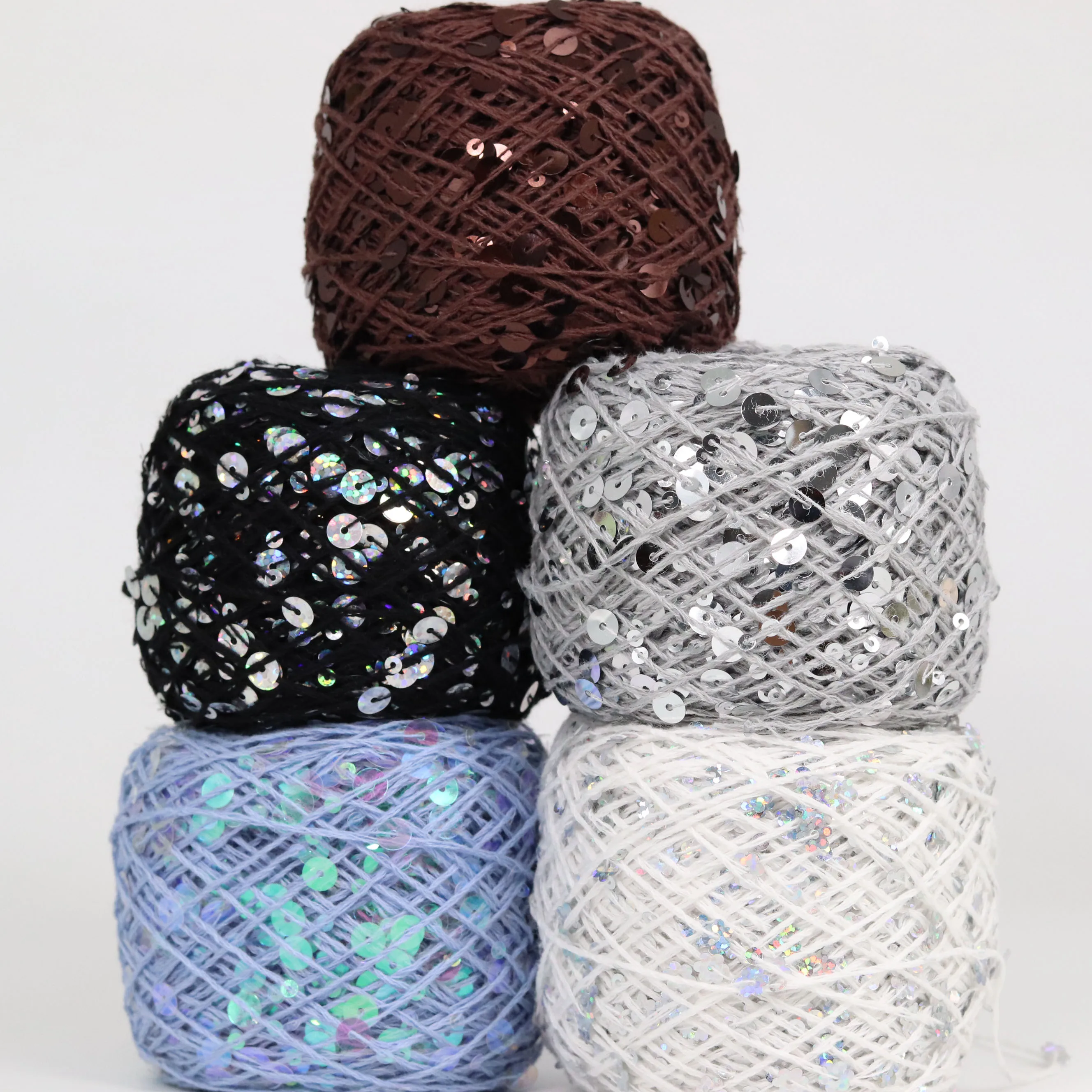 Пряжа с Ппайетками 50G Acrylic Hand Knitiing Yarn Cotton Wool Crochet Yarn 3mm+6mm Sequins Thread for DIY Grament 4