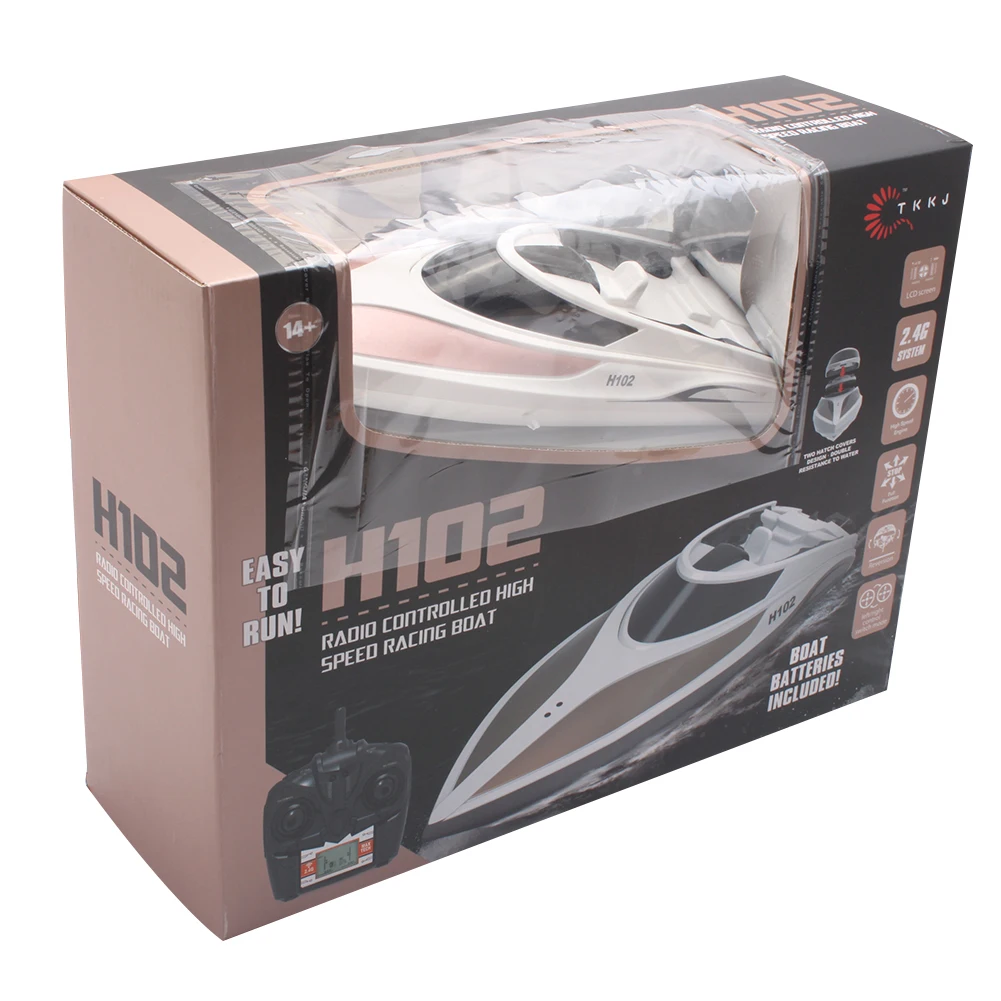 H102 High Speed 26KM/H RC Boat 3.4G Racing Remote Control Racing Boat Fishing Boat Toys for Children Hobbies Gifts