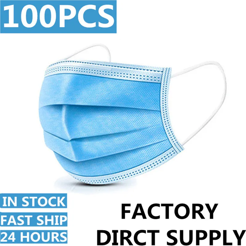 

100PCS Disposable Masks 3-Ply Filter FFP3 N95 Mask Anti Virus Dust Mouth Face Mask Child Adult Protective Masks