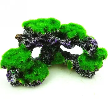 

Home Decor Ornament Aquarium Coral Moss Rock Fish Tank Marine Island Cave