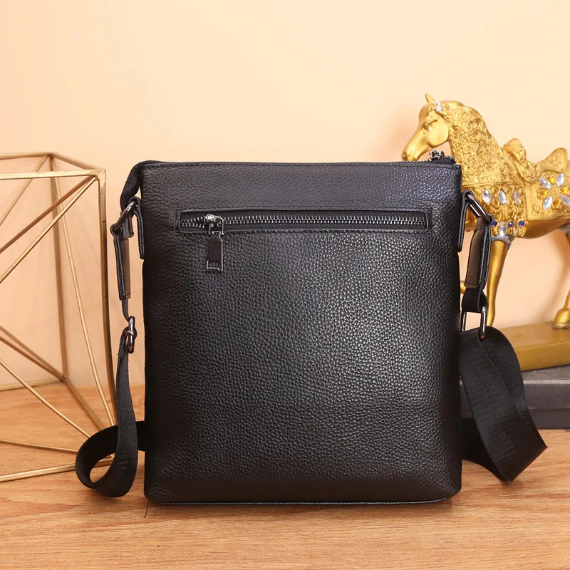 Kaisiludi Leather Messenger bag man bag fashion shoulder bag cowhide vertical man bag business casual