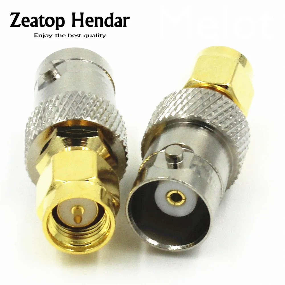 

100PCS Copper BNC Female to Gold Plated SMA Male Plug Coax RF Coaxial Coax Antenna Adapter Connector
