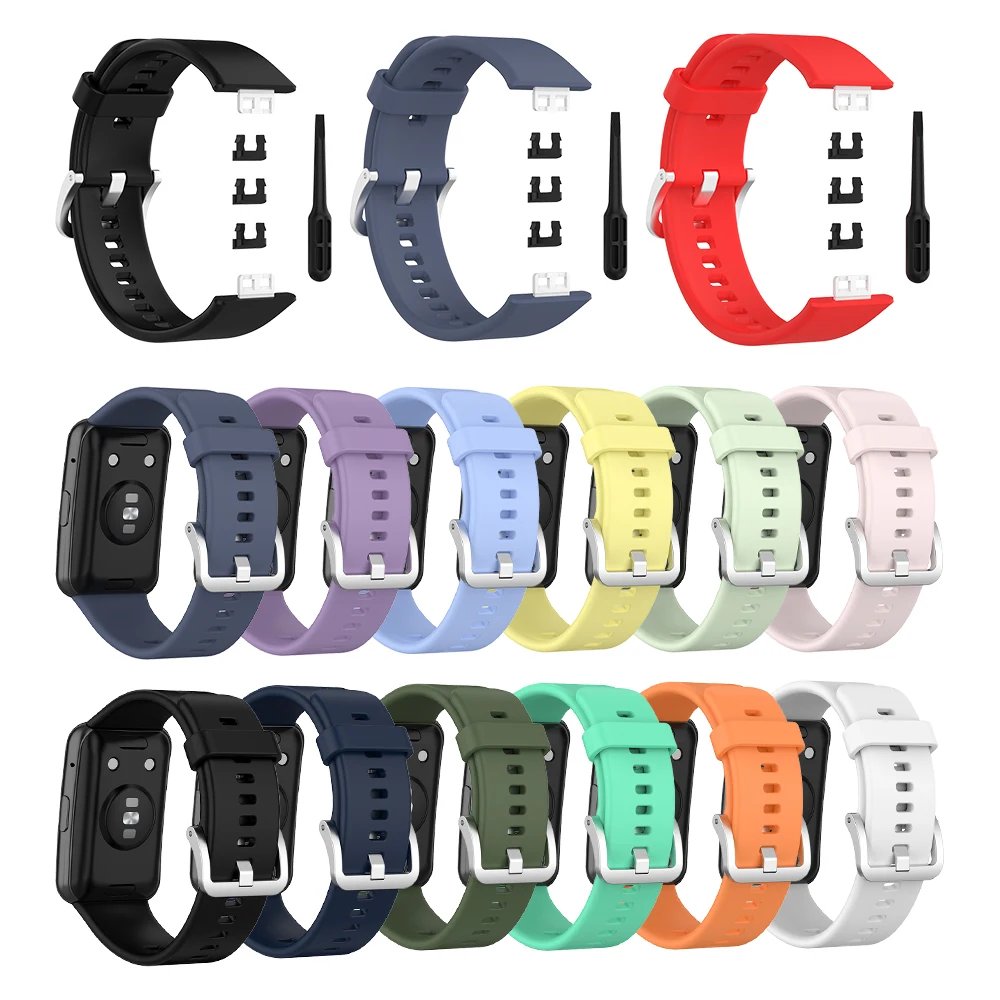 

Silicone Wristband for Huawei Watch Fit Strap Smart Sport Watch Bracelet with Tool Accessories for Huawei Watch fit Band