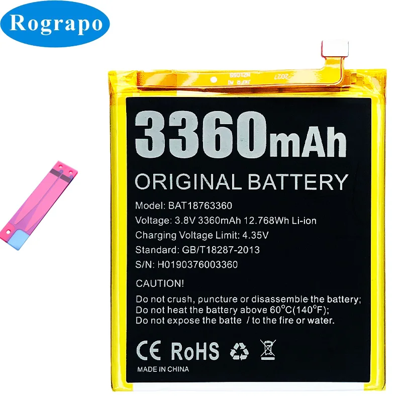 100% Original 3360mAh BAT18763360 Mobile Phone Battery For Doogee Y7 N10 With Tracking Number | Мобильные телефоны и