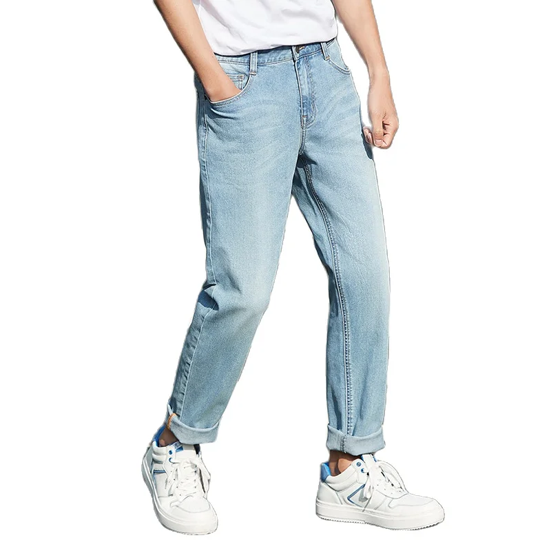 SEMIR pantalones vaqueros ajustados de algodón para hombre, pantalón  informal de algodón suave, estilo Retro juvenil, coreano, primavera y  otoño, novedad de 2021|Pantalones vaqueros| - AliExpress
