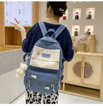 

Backpack Nylon Women New Fashion Large Capacity Shoulder Bag Preppy Style School Bag Waterproof Backpack Mochila Female Bagpack