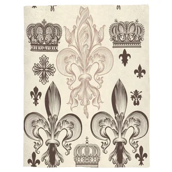 

Brown Iris Flower Crown Throw Blanket Portable Flannel Blanket Hotel/Sofa/Office/Plane Travel Blankets for Beds