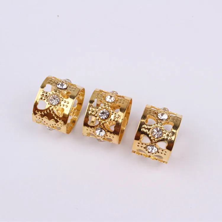 50 шт. Rhinestone кольца для волос Dread косы бусины для дредов регулируемые манжеты форма клипа инструменты для наращивания волос ювелирные изделия