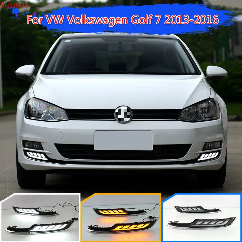 

LED DRL Daytime Running Light Car Accessories ABS 12V Fog Lamp cover For VWVolkswagen Golf 7 2013 2014 2015 2016