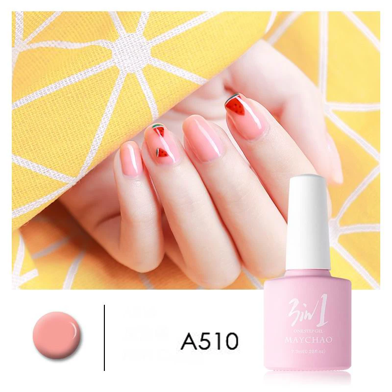 MAYCHAO 36colors 3 in 1 Gel Nail Polish UV LED Gel Varnish Soak Off Nail Lacquer For Autumn Winter Long-lasting - Цвет: A510