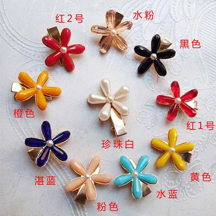 

French GIRL'S Mini Water Droplet Pearl Flower Barrettes South Korea Dongdaemun Retro Pearl Bang Clip Headband