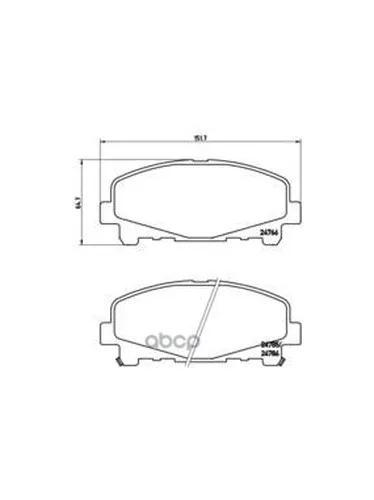Колодки Тормозные Дисковые Передн, Honda: Accord Viii 2.0 I/2.4/2.4 I 08-, Accord Viii 2.0 I/2.4 I 08- Brembo арт. P28043
