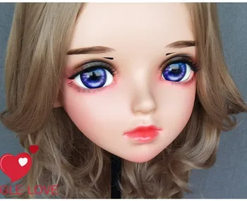 شراء (جديد-71) قناع ذكر أنثى واقعية سيليكون أقنعة هالوين حفلة BJD دمية Crossdress اليابان كيجورومي قناع أنيمي تأثيري