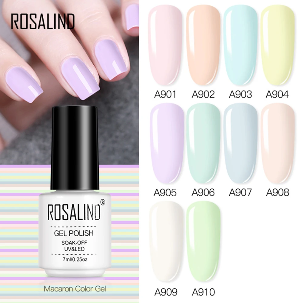 Гель лак для ногтей ROSALIND 7 мл блестящий светодиодный/УФ лампа дизайна ногтевая