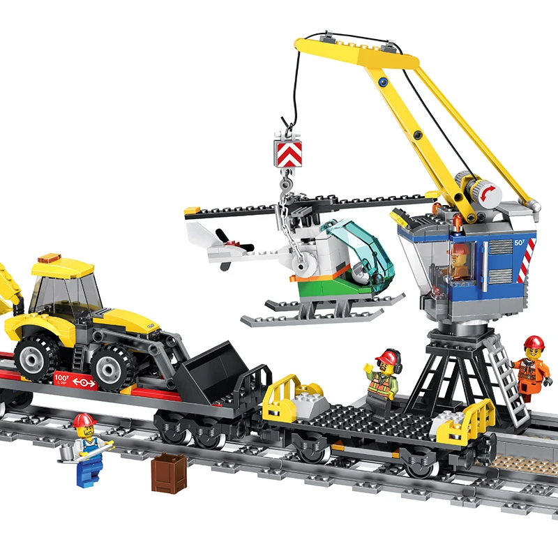 1078pcs Technic Электрический поезд с питанием от аккумулятора, городской тяжелый поезд, железные дороги, строительные блоки, кирпичная игрушка в подарок для детей