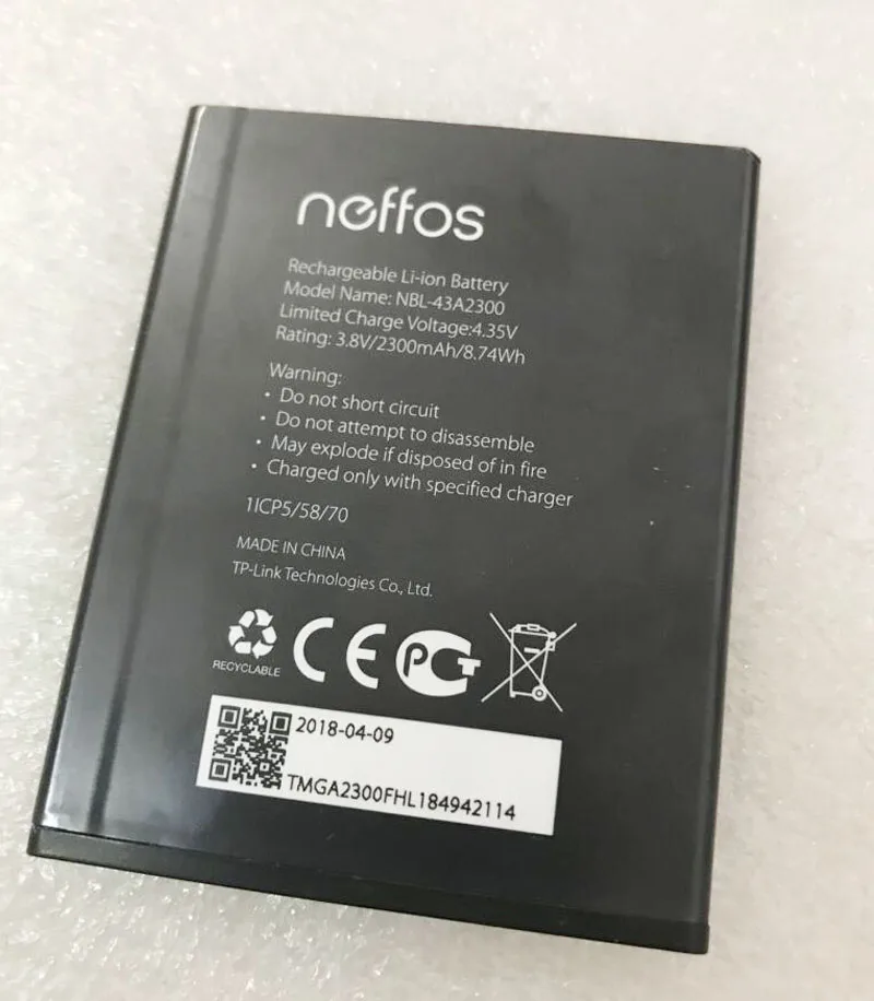 Аккумулятор для смартфона neffos C5s TP704A TP704C C5A TP703A 3 8 в 2300 мАч | Мобильные телефоны и