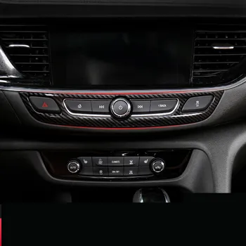 

ABS Carbon Fibre Black Red Stainless Steel Blue Media Center Console Switch Decorated Frame For Buick Regal 2017 18 19 AAA499