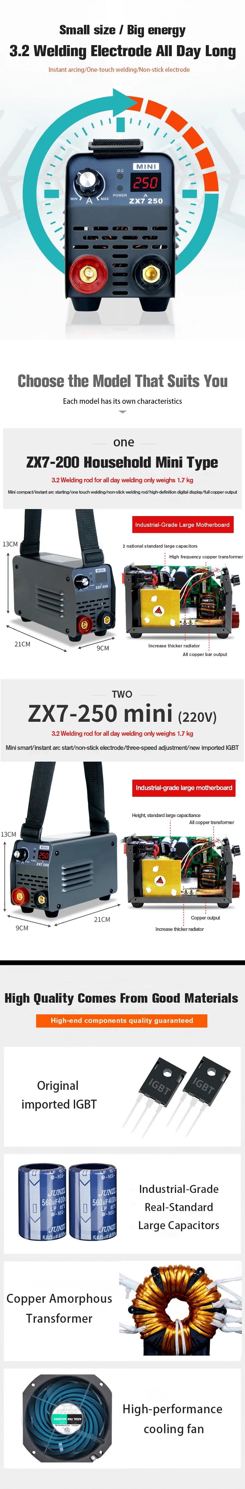 200a mini mma soldador igbt inversor máquina