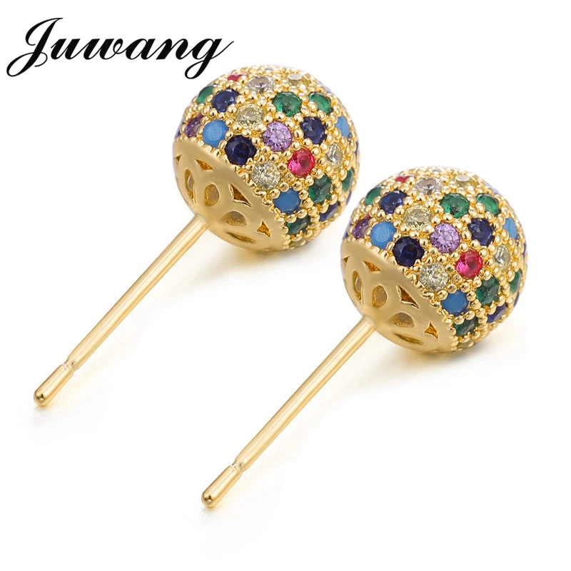 JUWANG Rhinestone Stud Earrings For Women Aretes De Acero Inoxidable Para Mujer Earings Fashion Jewelry Aretes De Mujer - Image 3