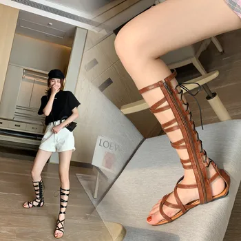 

2020 summer new European and American sandals sandals female Roman style