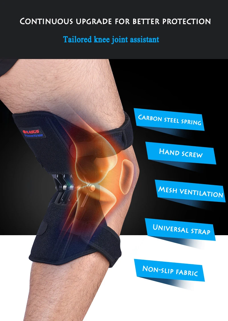 Joint Support Knee Booster Breathable Non-slip Power Lift Joint Support Knee Pads Powerful Rebound Spring Force Knee Pads