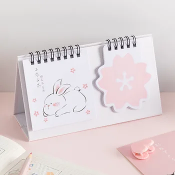 

2020 Cute Sakura Rabbit Coil Calendar Multi Function Memo Pad Desk Calendar Agenda Organizer 2019.11~2020.12