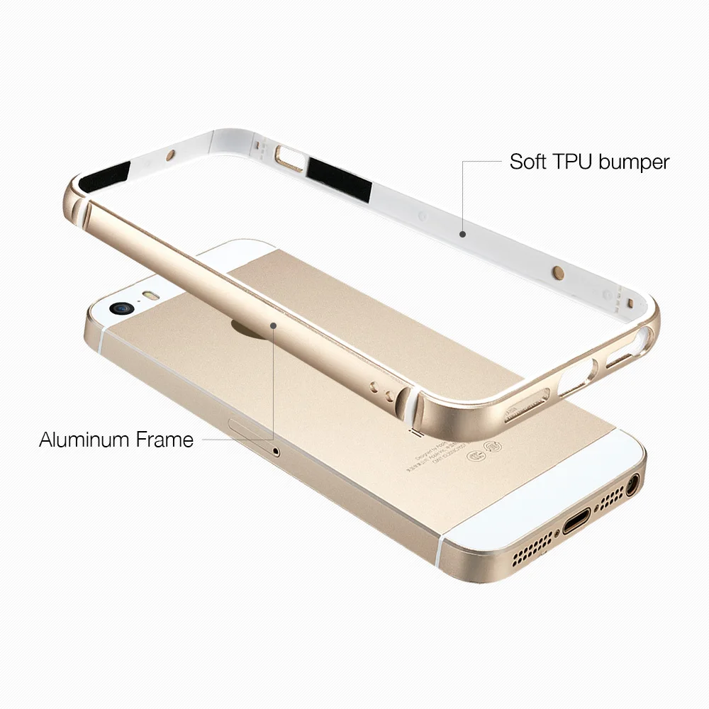 Чехол для iphone 5s/SE, ESR металлическая рамка ультра тонкий алюминиевый сплав рамка мягкий бампер чехол для iphone SE/5/5s