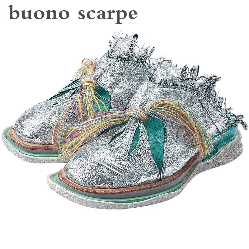 

2019 autumn new leather tassel casual slippers female thick bottom one pedal lazy shoes tide