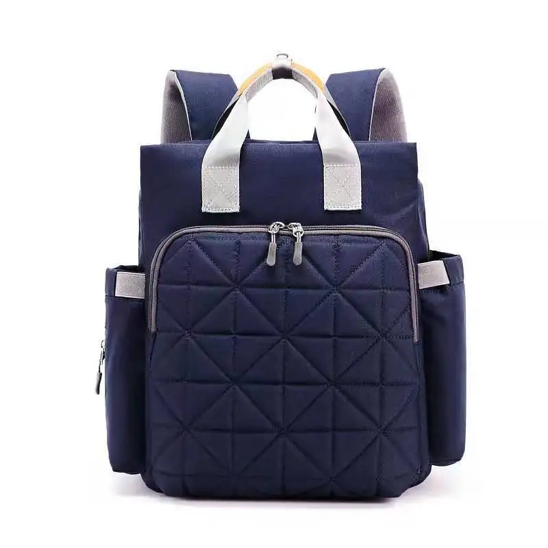 Модная многофункциональная сумка для подгузников для мам, сумка для подгузников для мам, большая вместительность, водонепроницаемый рюкзак для путешествий, рюкзак для коляски, дизайнерский рюкзак для мам - Цвет: Navy