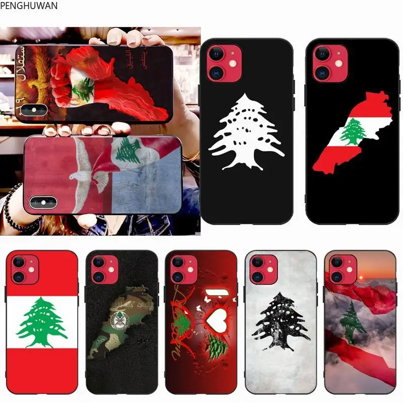 Чехол для телефона PENGHUWAN Lebanon Flag iphone 12 pro max 11 XS MAX 8 7 6 6S Plus X 5S SE 2020 XR | Мобильные