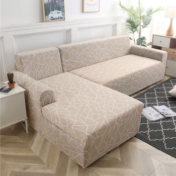 

1/2 pieces Geometric Couch Cover Stretch Slipcovers Set Elastic Sofa Cover for L Shaped Sectional Corner Chaise Longue Sofa