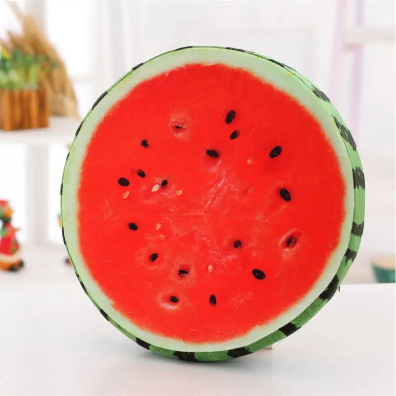 Watermelon Подушка в виде фрукта для столовой кухни, круглые подушки для дивана, стула, галстука на подушку, домашний декор - Цвет: Watermelon