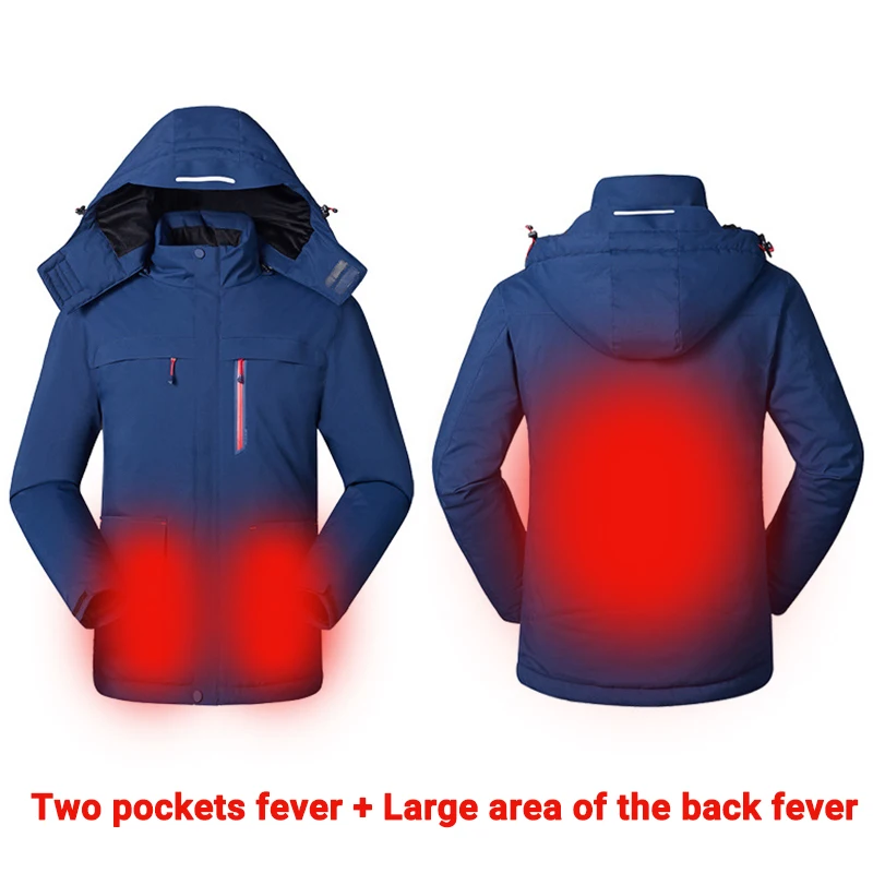 ZYNNEVA новые зимние теплые куртки с электрическим подогревом для мужчин USB Отопление ветровка водонепроницаемый походный кемпинг, катание на лыжах пальто GK2133