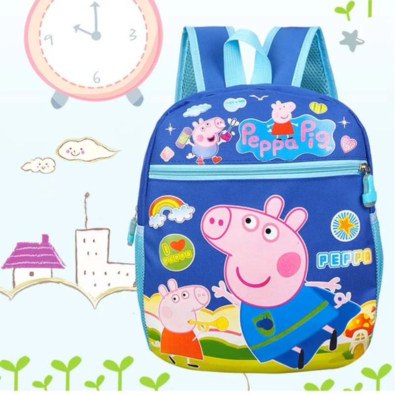 Новая детская сумка Peppa Pig для детей, нейлоновый рюкзак с изображением Джорджа, милая школьная сумка с мультяшным принтом