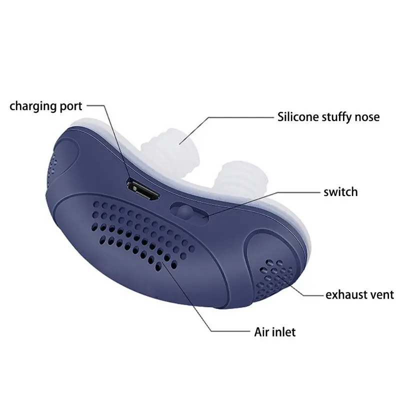 H7JC elektryczne urządzenie przeciw chrapaniu stężenie tlenu CPAP zatrzymaj chrapanie rozszerzacz nosa zacisk na nos popraw narzędzie do pomocy w bezdechu sennym