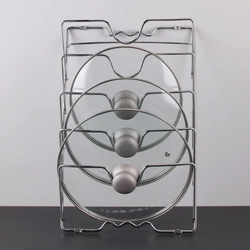 

Kitchen Wall Hanging Pot Cover Rack Five-Layer Pot Lid Storage Rack Metal Multifunctional Rack