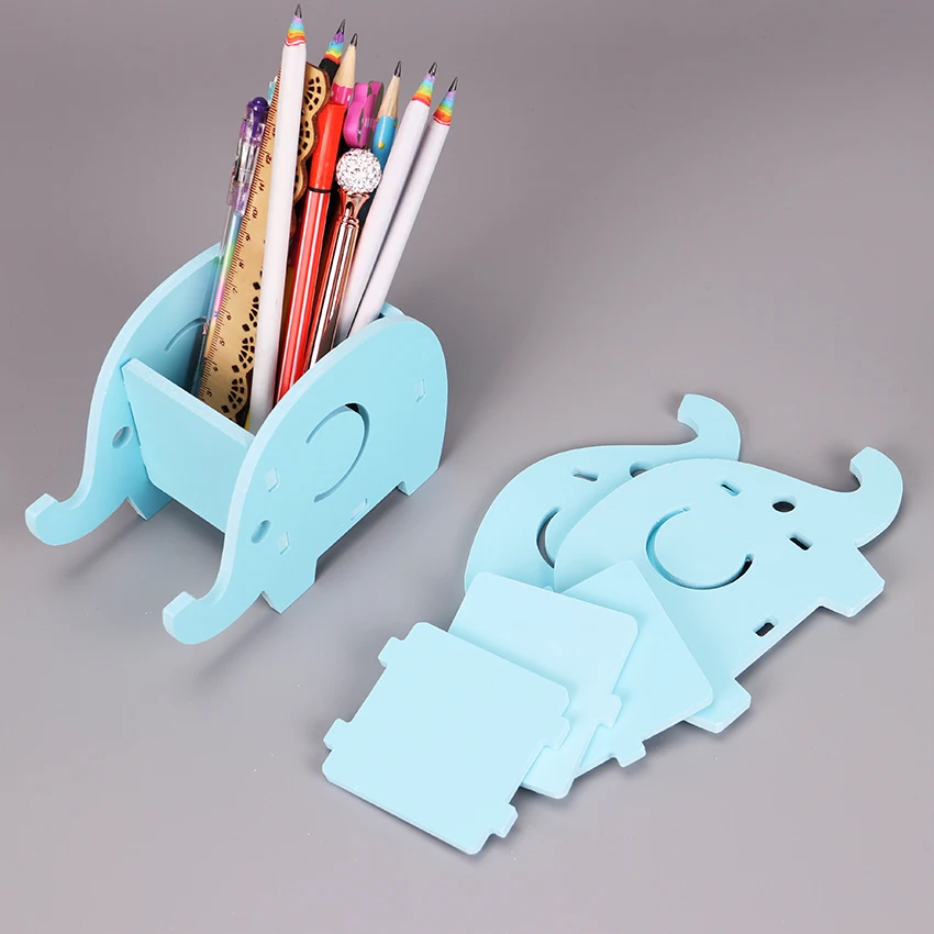 

Wooden Plastic Cute Elephant Phone Rack Multifunction Mobile Tray Desk Organizer Dual Use Pen Holder Office Stationery 1PC