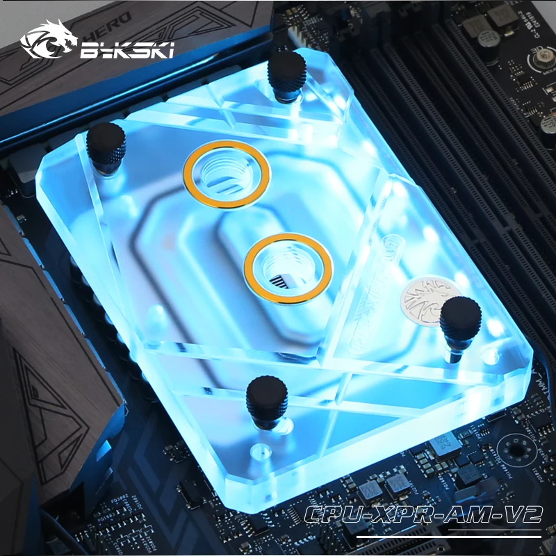 Bykski процессор блок водяного охлаждения Радиатор использовать для AMD Ryzen3000 AM4 AM3 X399 1950X TR4 X570 материнская плата/прозрачный акриловый A-RGB - Цвет: 12V 4pin RGB