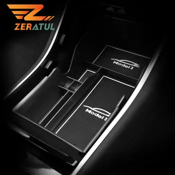 

Zeratul Car Central Console Armrest Box Storage Interior Accessories Stowing Storage Box for Tesla Model 3 Model Y 2017 - 2020