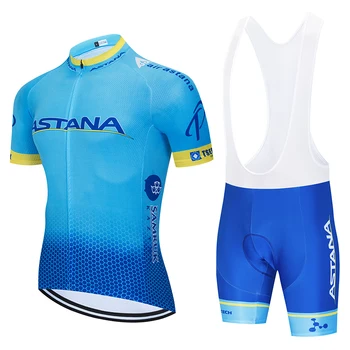 

2020 Team ASTANA White Cycling Clothing Bike Jersey Ropa Mens Bicycle Summer Pro Cycling Jerseys 19D Gel Pad Bike Shorts