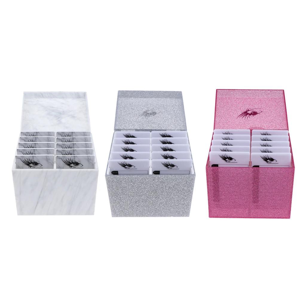  Acrylic 10 Layers Eyelash Storage Box, Makeup Display Container, Eyelashes Holder Case Grafting, Eyelash Extension Tool Box
