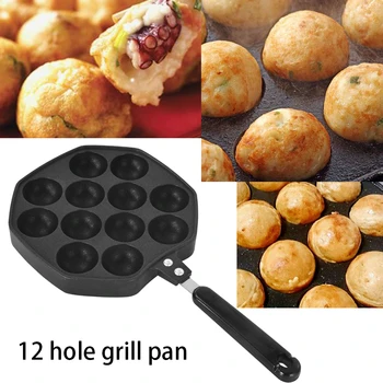 

12 Cavities Aluminum Alloy Non-Stick Takoyaki Pan Maker Octopus Small Balls Baking Pan Home Cooking Tools Kitchenware