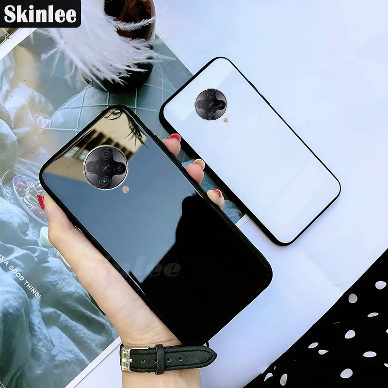 Ударопрочный чехол из закаленного стекла для Xiaomi Pocophone F2 Pro с мягкой рамкой ТПУ