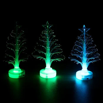 

LED Night Light Xmas Tree Christmas Lamp Snowman LED Light Creative Optical Fiber Color Changing Home Night Light Santa Claus