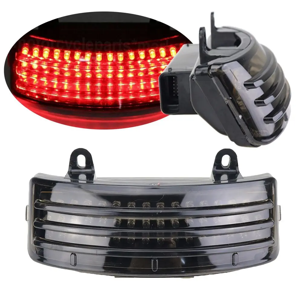 

For Harley Touring Street Glide FLHX 2014-2018 & Road Glide 2015 2016 2017 2018 Smoke Tri-Bar Rear Fender LED Tail Brake Light