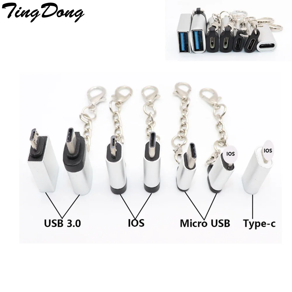 

TingDong For Type-c Micro usb adapter to IOS /USB3.0 For iPhone & Android Charger Type-C /Micro usb Converter