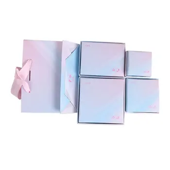 

Blue Pink Bracelet Box Gradient Sweet Jewelry Box Storage Classic Jewelry Accessories Fashion Packaging Box Necklace Box