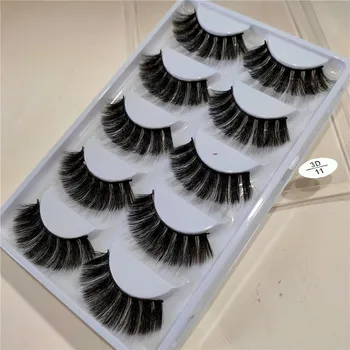 

3D Imitation Mink False Eyelashes Natural and Realistic Thick Cross Handmade Eyelash 5 Pairs Extension Wispy Lashes Wholesale