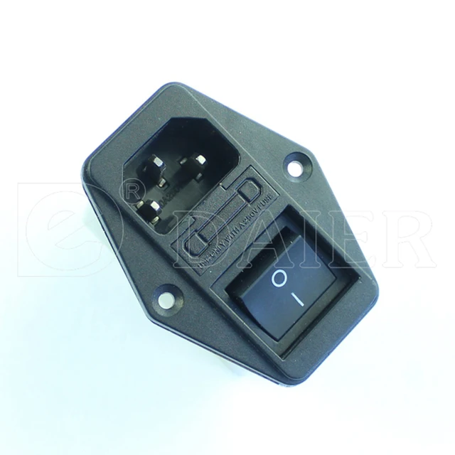 Solder Lug Terminals IEC 320 C14 Power Socket EMI Filter 115/250V 6A