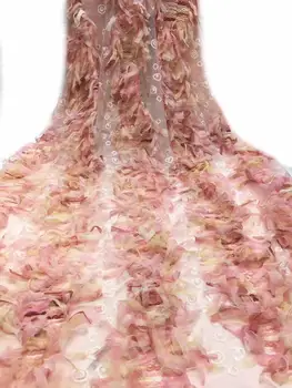 

2020 New Style French Net Lace Fabric 3D Flower African Tulle Mesh Lace Fabric High Quality African Lace Fabric YYZ26102